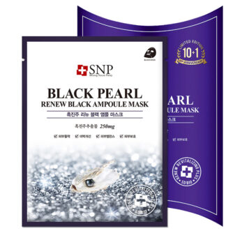 Hộp Mặt Nạ Phục Hồi Da Hư Tổn Tinh Chất Ngọc Trai Đen SNP Black Pearl Renew Ampoule Mask