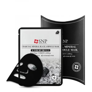 Hộp Mặt Nạ Dưỡng Da Tinh Chất Than Hoạt Tính Se Khít Lỗ Chân Lông SNP Charcoal Mineral Black Ampoule Mask
