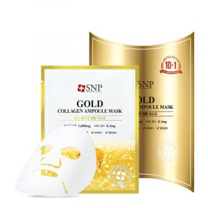 Hộp Mặt Nạ Dưỡng Da Tinh Chất Collagen Vàng Ngăn Ngừa Nếp Nhăn SNP Gold Collagen Ampoule Mask